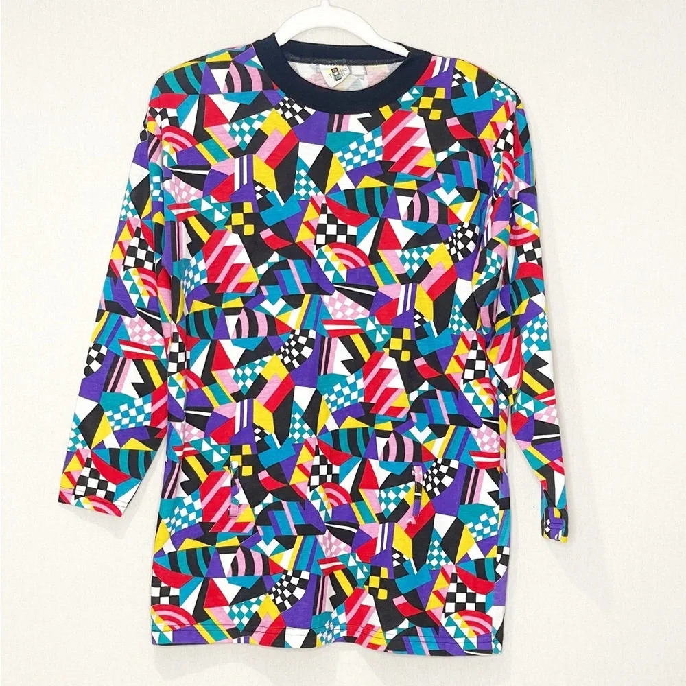 Traffic Jam 80s Vintage Geometric Retro Paris Rome Graphic Rave‎ T-Shirt Medium